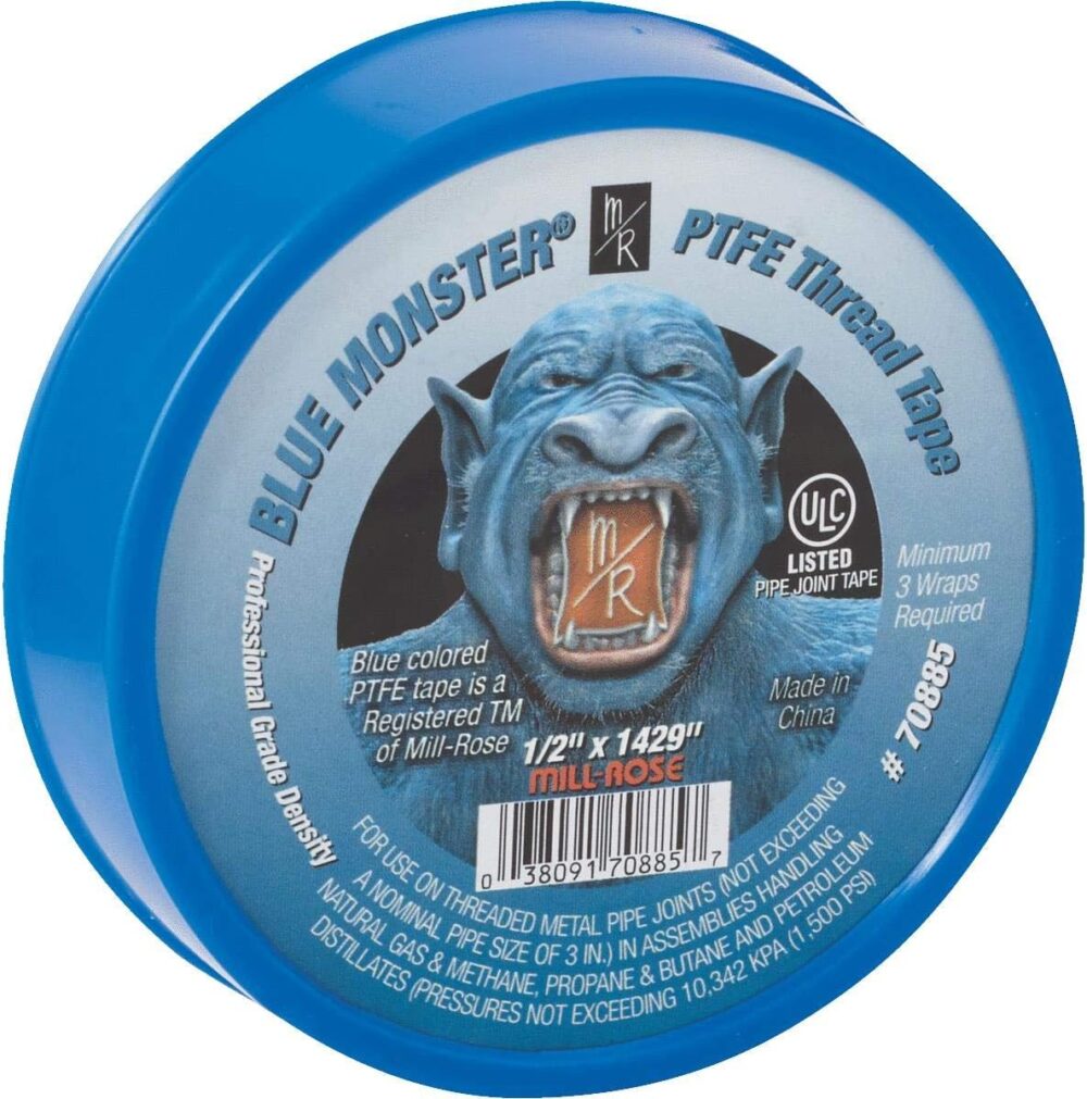 Blue Monster Tape - Blue PTFE Teflon Thread Tape 1/2" x 1429" - Two Rolls - Image 3