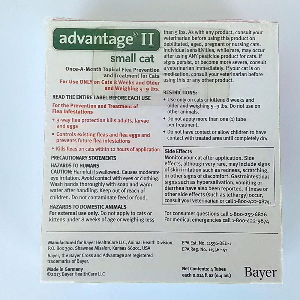 Bayer Advantage II for Small Cats 5-9 Lbs - 4 Pack - Genuine EPA Approved - Image 2