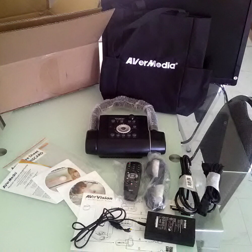 AVerMedia F50 Document Camera w Power Adapter, Remote, Cables, CDs, Carrying Bag - Image 2