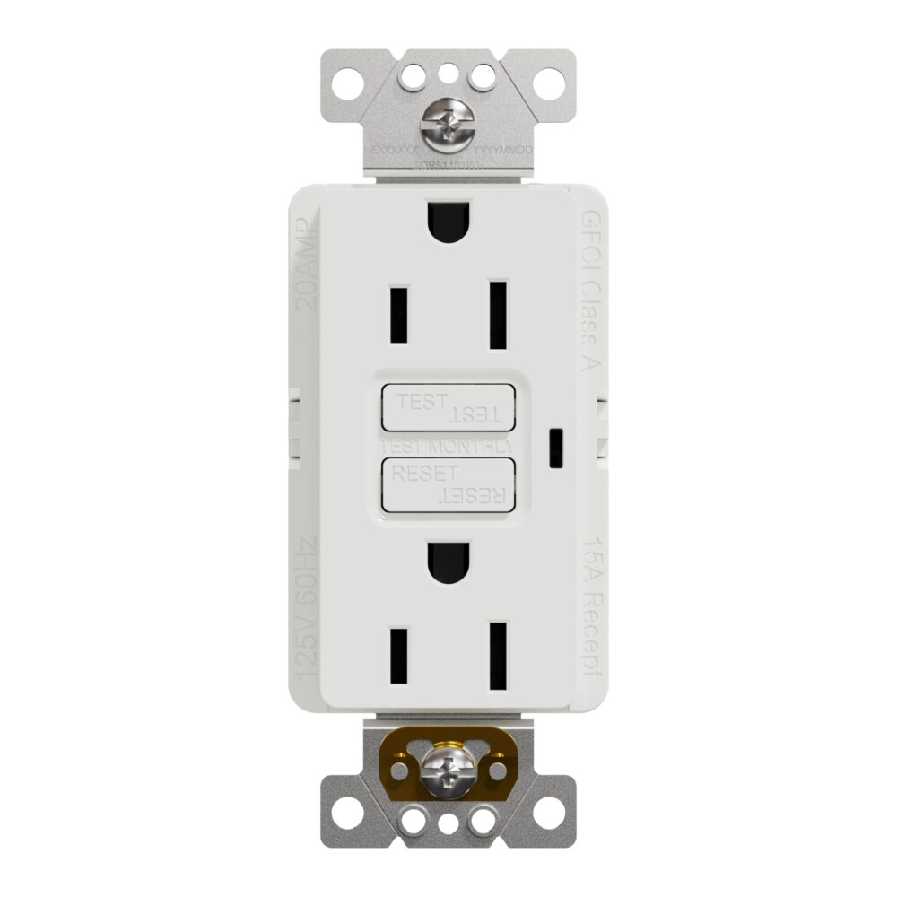 2 New Outlet (1-15A, 1-20A) decorator GFCI tamper resistant, white, w/Plate - Image 8