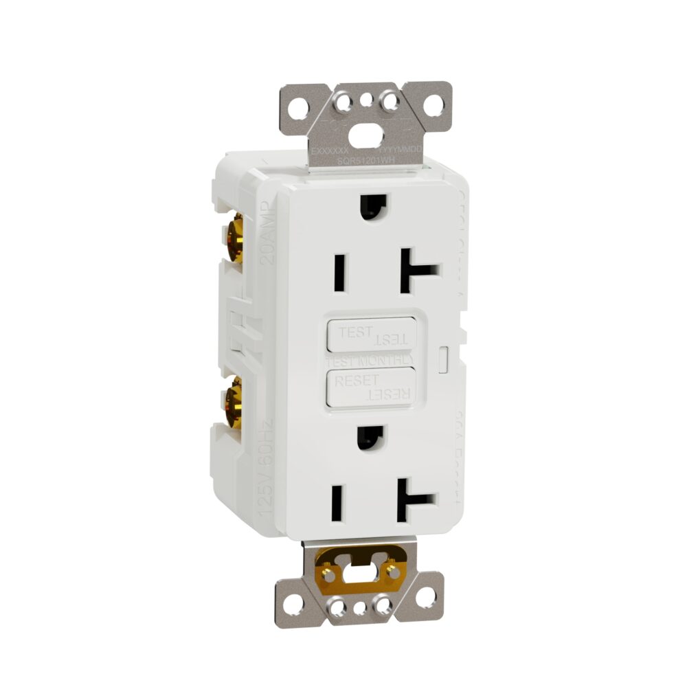 2 New Outlet (1-15A, 1-20A) decorator GFCI tamper resistant, white, w/Plate - Image 4