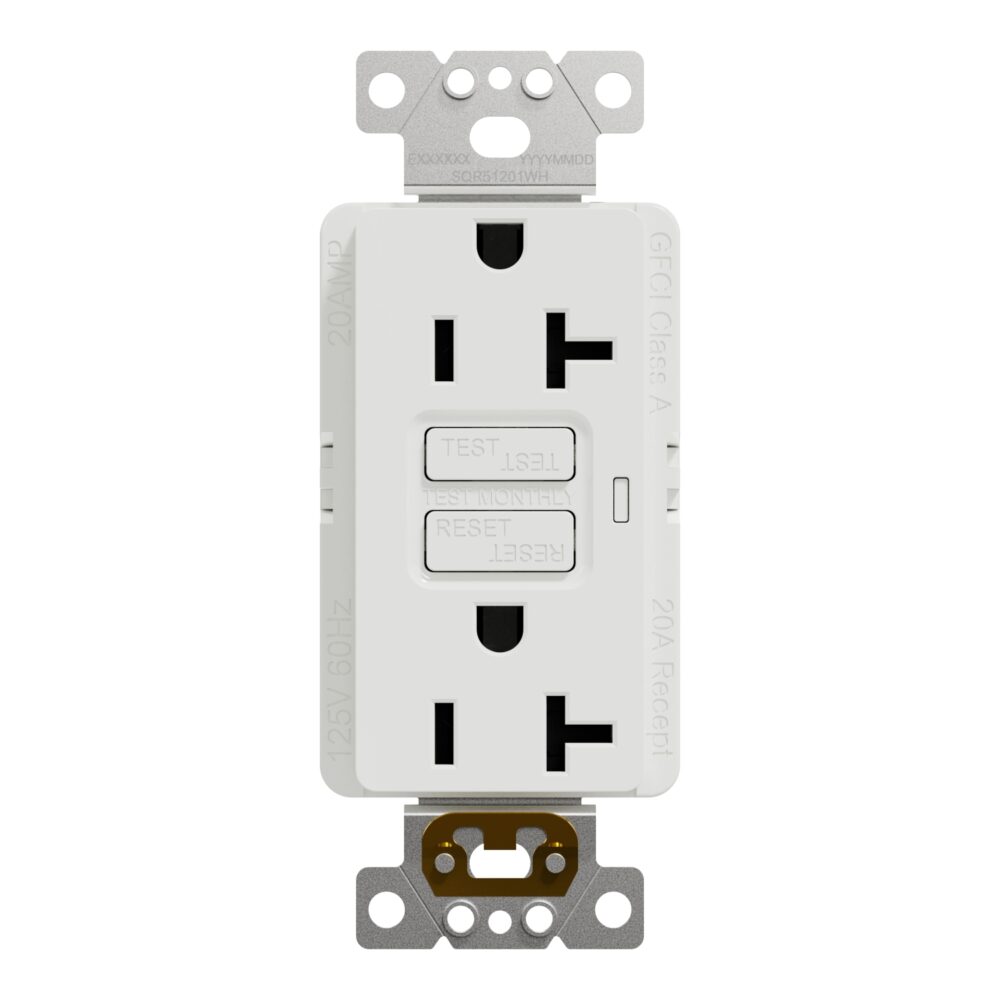 2 New Outlet (1-15A, 1-20A) decorator GFCI tamper resistant, white, w/Plate - Image 3