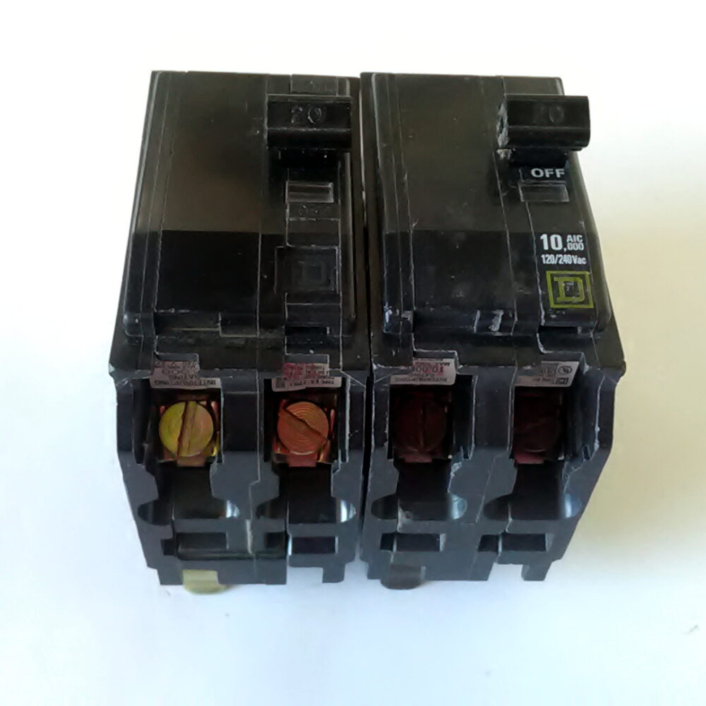 Lot of 2 Square D 2 Pole 20 Amp HACR Type Circuit Breaker - Image 12