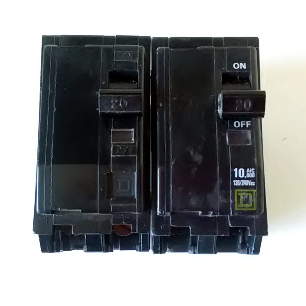 Lot of 2 Square D 2 Pole 20 Amp HACR Type Circuit Breaker - Image 8