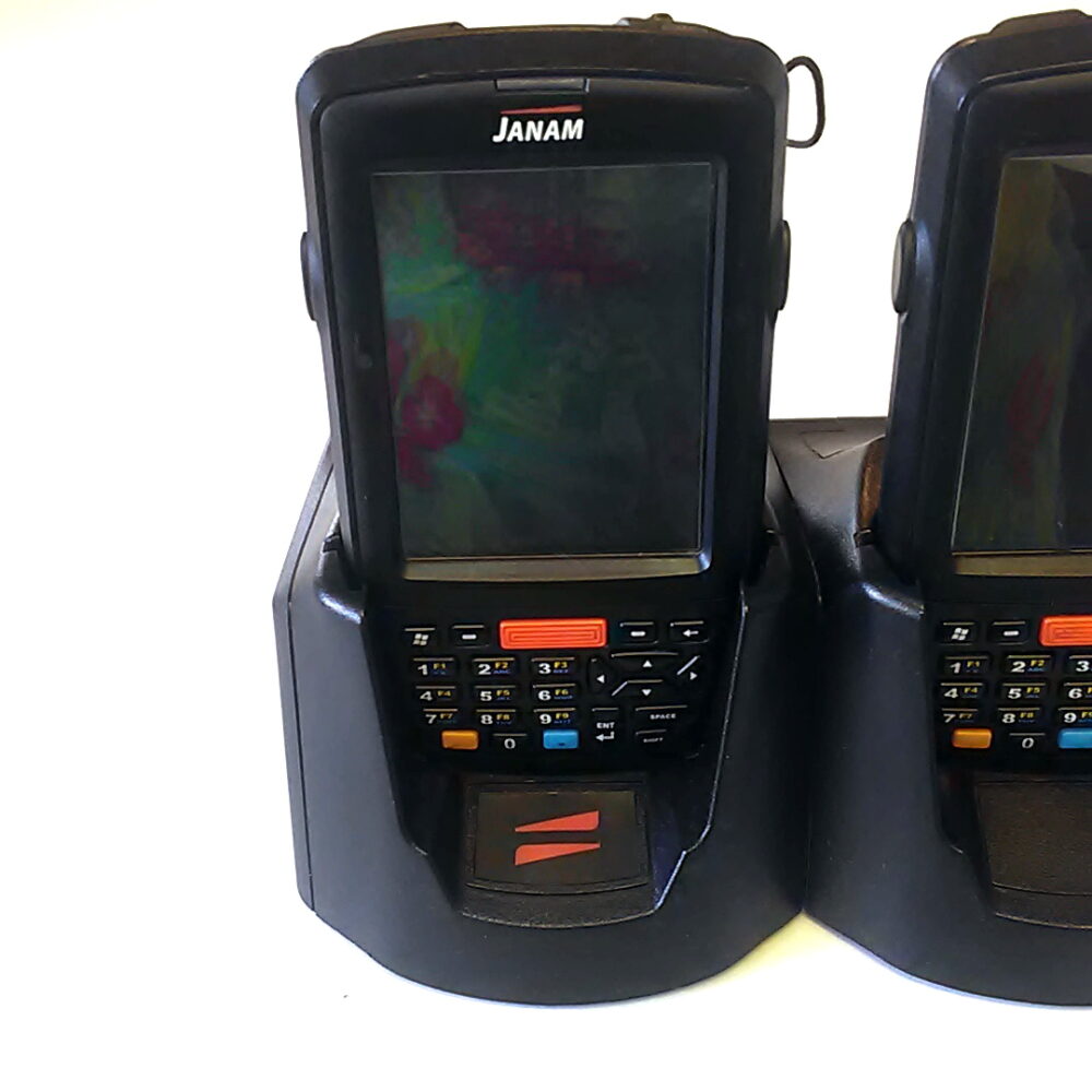 2 Janam XM66 Barcode Scanner Handheld Mobile Computer w/ 4-Port Docking Station - Image 12