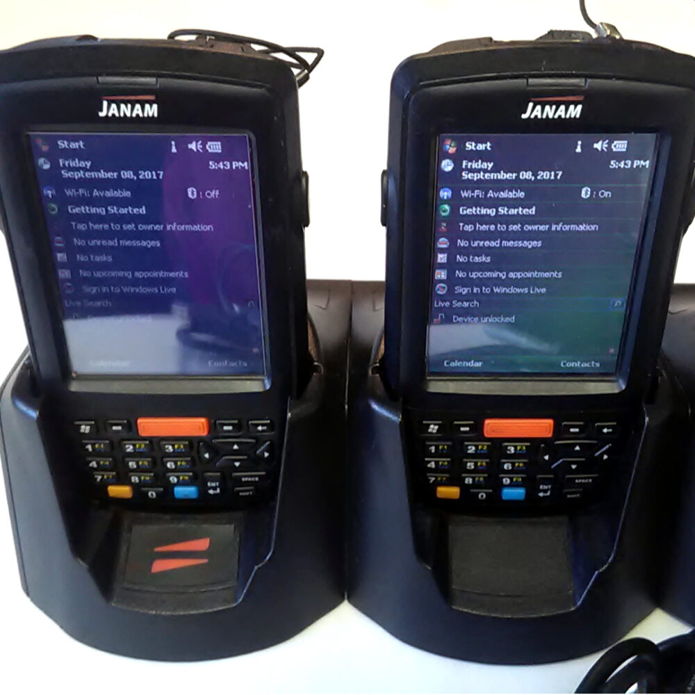 2 Janam XM66 Barcode Scanner Handheld Mobile Computer w/ 4-Port Docking Station - Image 3