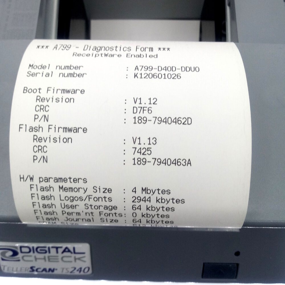 Digital Check TellerScan TS240/TTP Teller Transaction Printer A799-D40D-DDU0 - Image 2