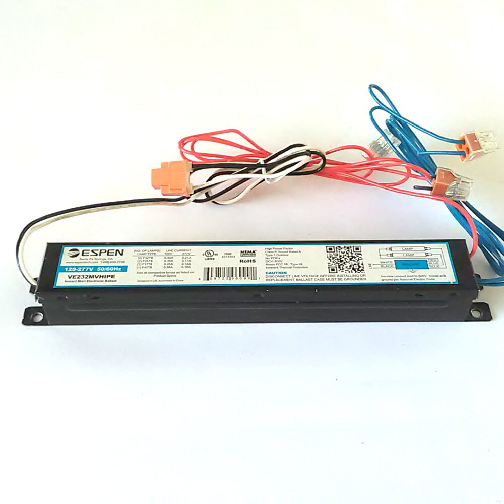 3 ESPEN VE232MVHIPE Instant Start Electronic Ballast - 2 Lamps F32T8 F25T8 F17T8 - Image 6