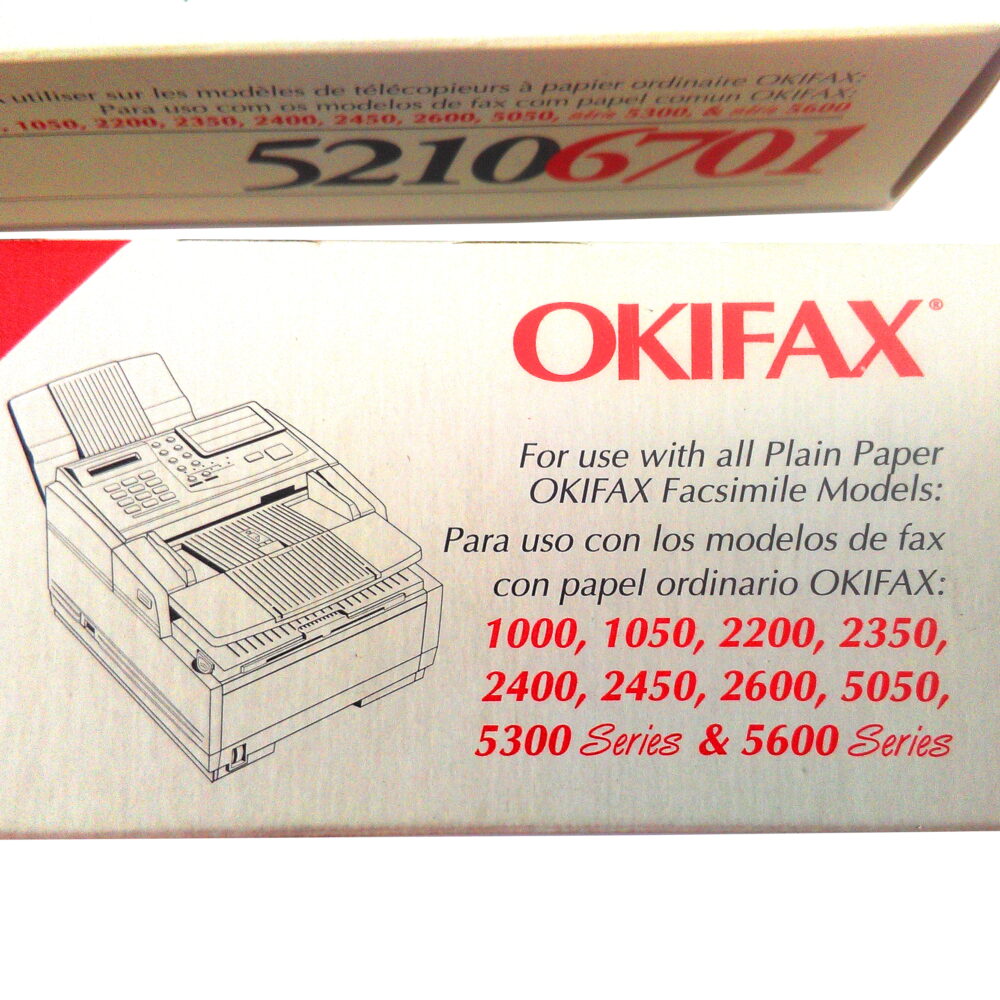 2 Okidata Okifax Genuine Replacement Black Toner Cartridge 52106701 - 1000, 1050 - Image 2