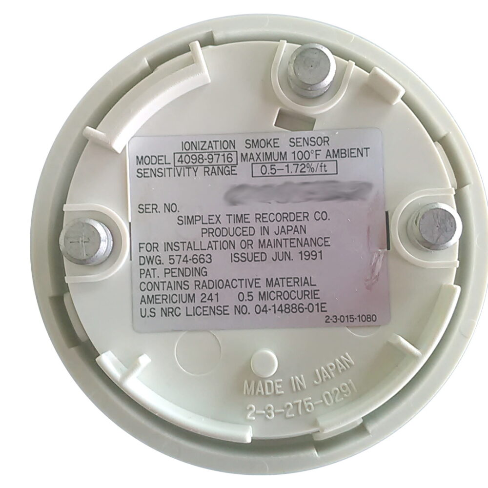 SIMPLEX 4098-9716 Smoke Detector Addressable Head - Ionization Fire Alarm Sensor - Image 2