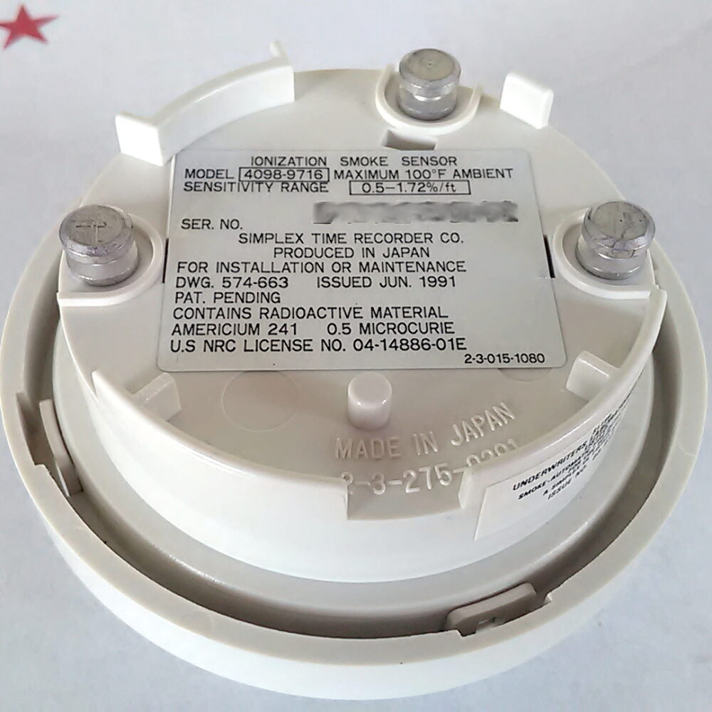 SIMPLEX 4098-9716 Smoke Detector Addressable Head - Ionization Fire Alarm Sensor - Image 3