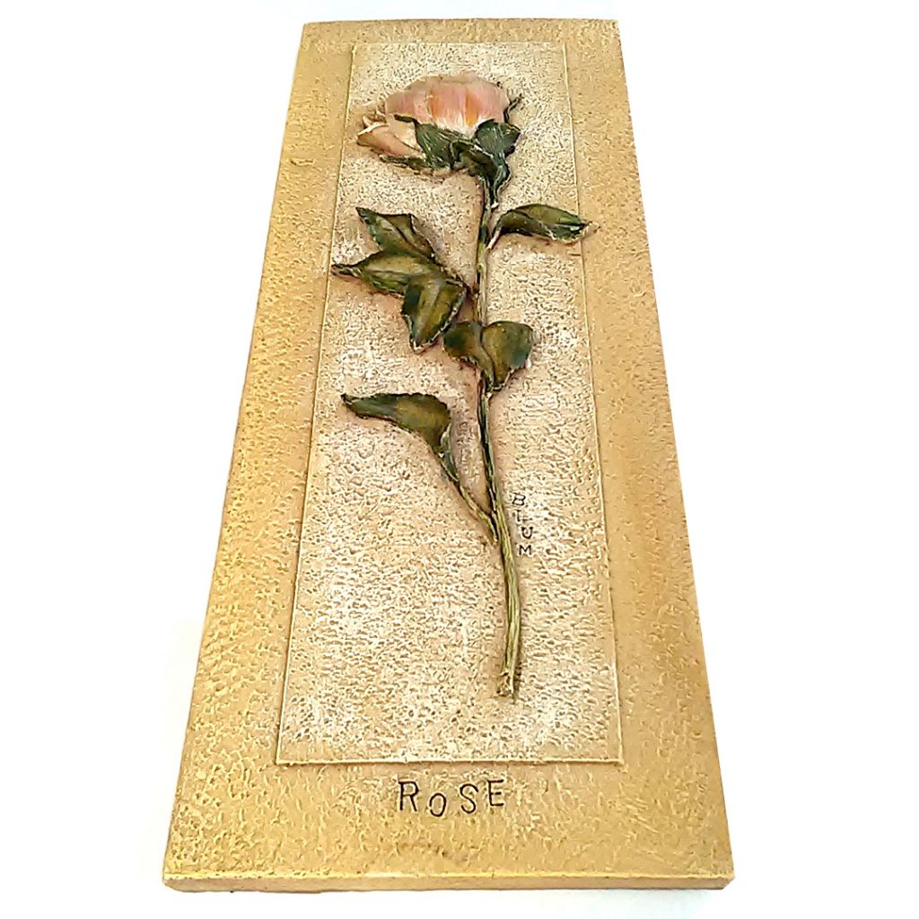 4 Cheri Blum 3D Floral Wall Plaques Resin Flower Art - Rose Peony