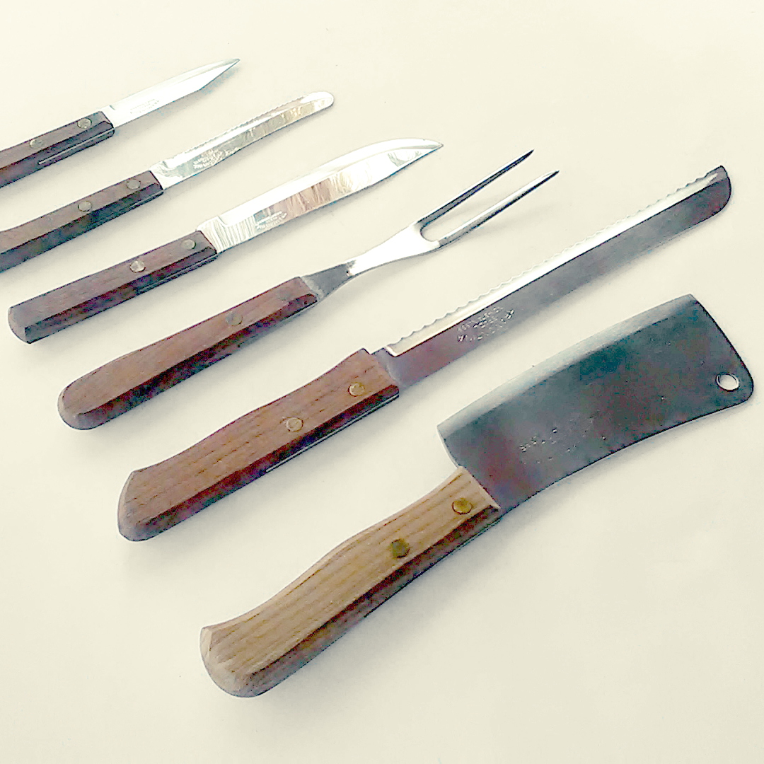 6 PC Lot TRAMONTINA Brazil Inox Stainless Steel Kitchen Knives Set Wood Tramontina Stainless Steel Knives Brazil