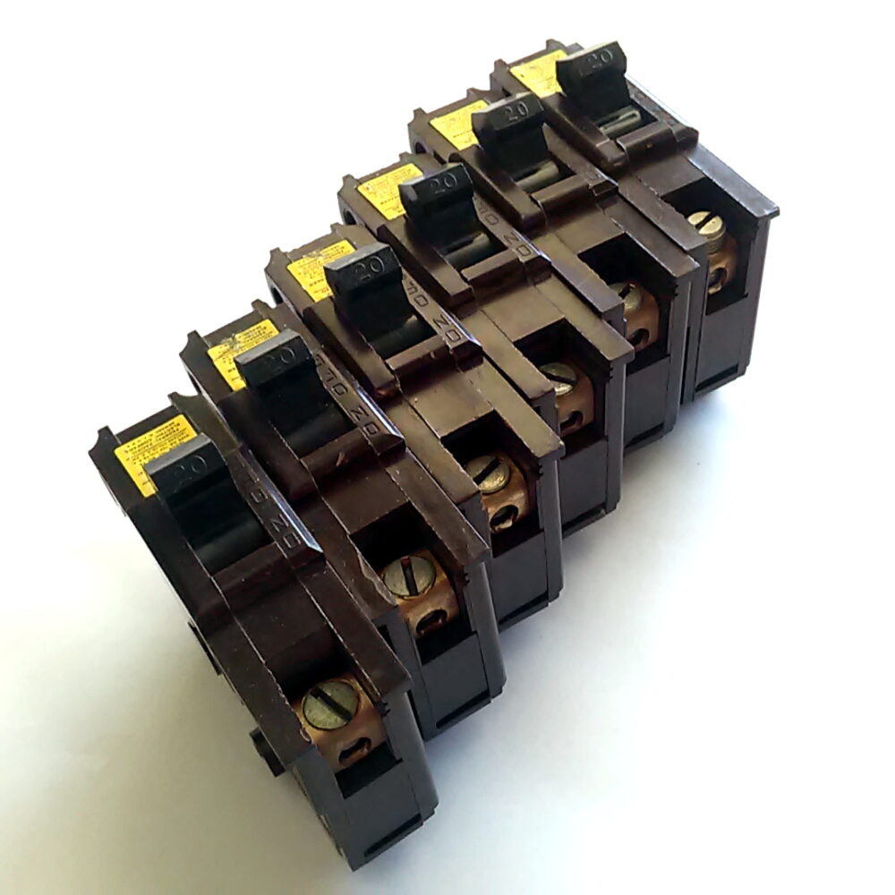 Lot of 6 FEDERAL PACIFIC FPE Stab-Lok 1 Pole 20 AMP Type NA Circuit Breakers - Image 4