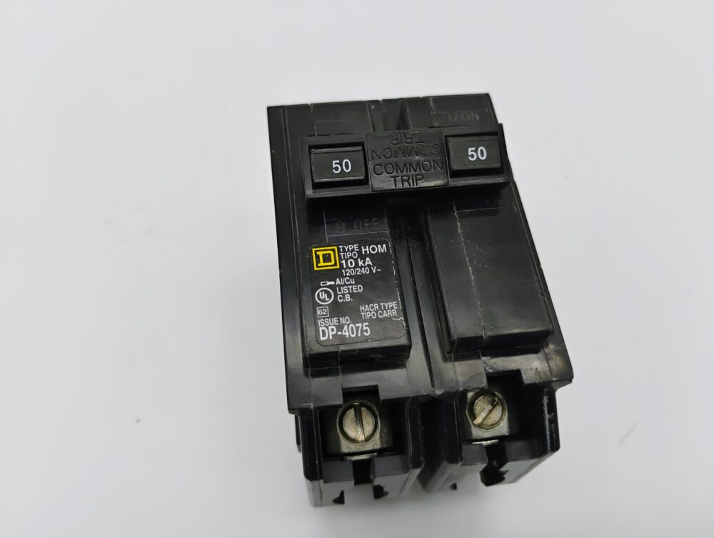 Square D 2 Pole 50 Amp HOM250CP Homeline Double Pole Common-Trip Circuit Breaker