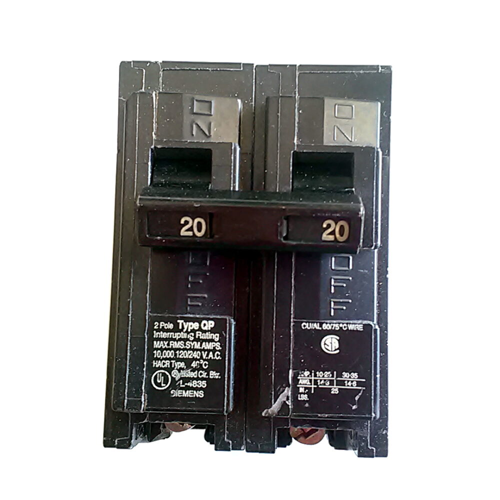 Siemens 2 Pole 20 Amp 120/240 VAC HACR Type QP Common Trip Q220 Circuit Breaker - Image 9