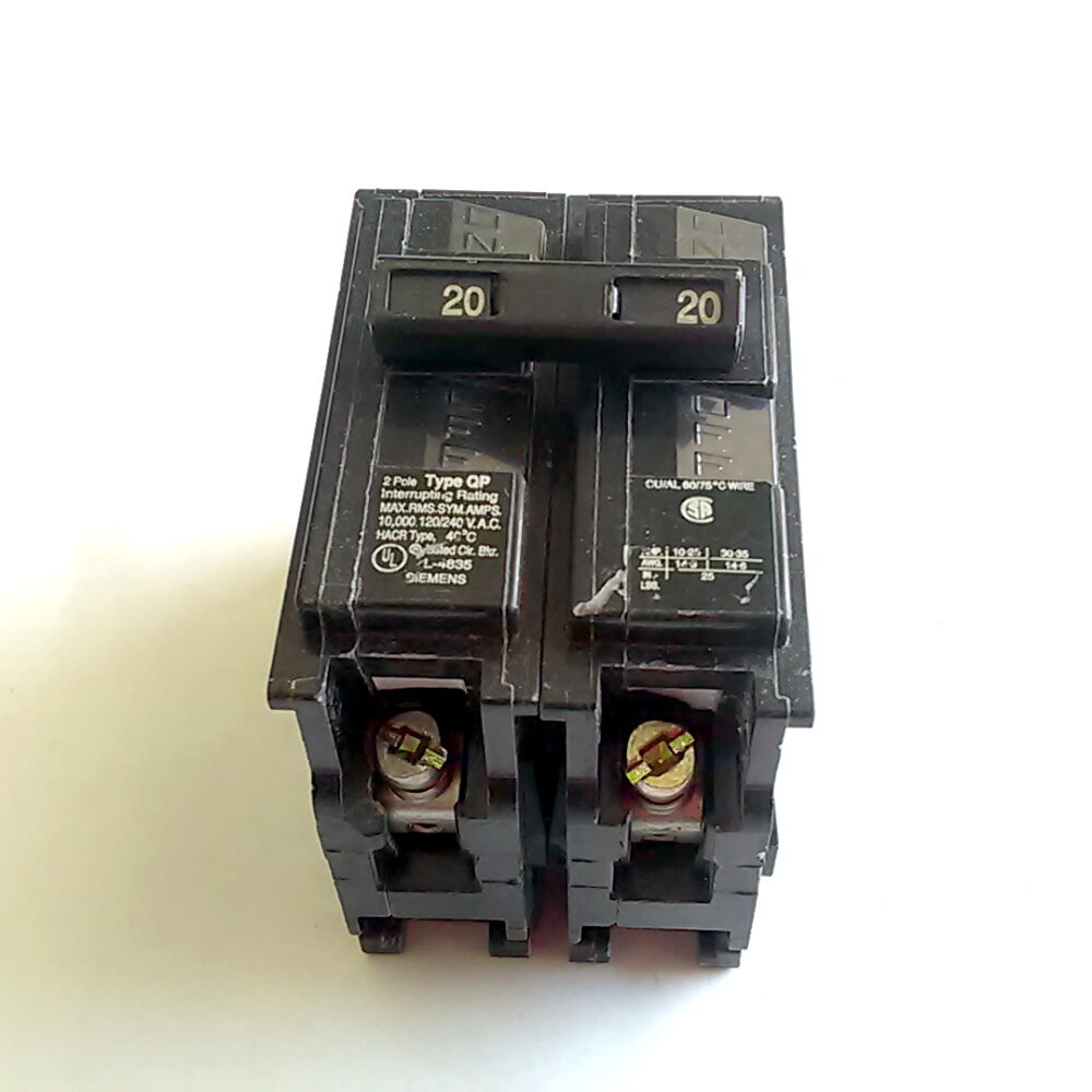 Siemens 2 Pole 20 Amp 120/240 VAC HACR Type QP Common Trip Q220 Circuit Breaker - Image 8