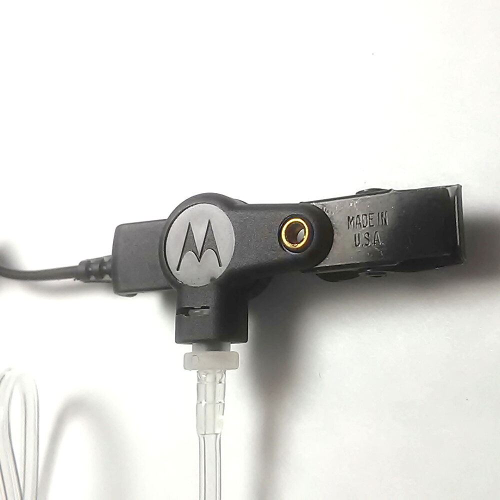 Motorola Radio Receive Audio Earpiece 3.5mm Microphone With Clear Coilcord Tube - Image 8