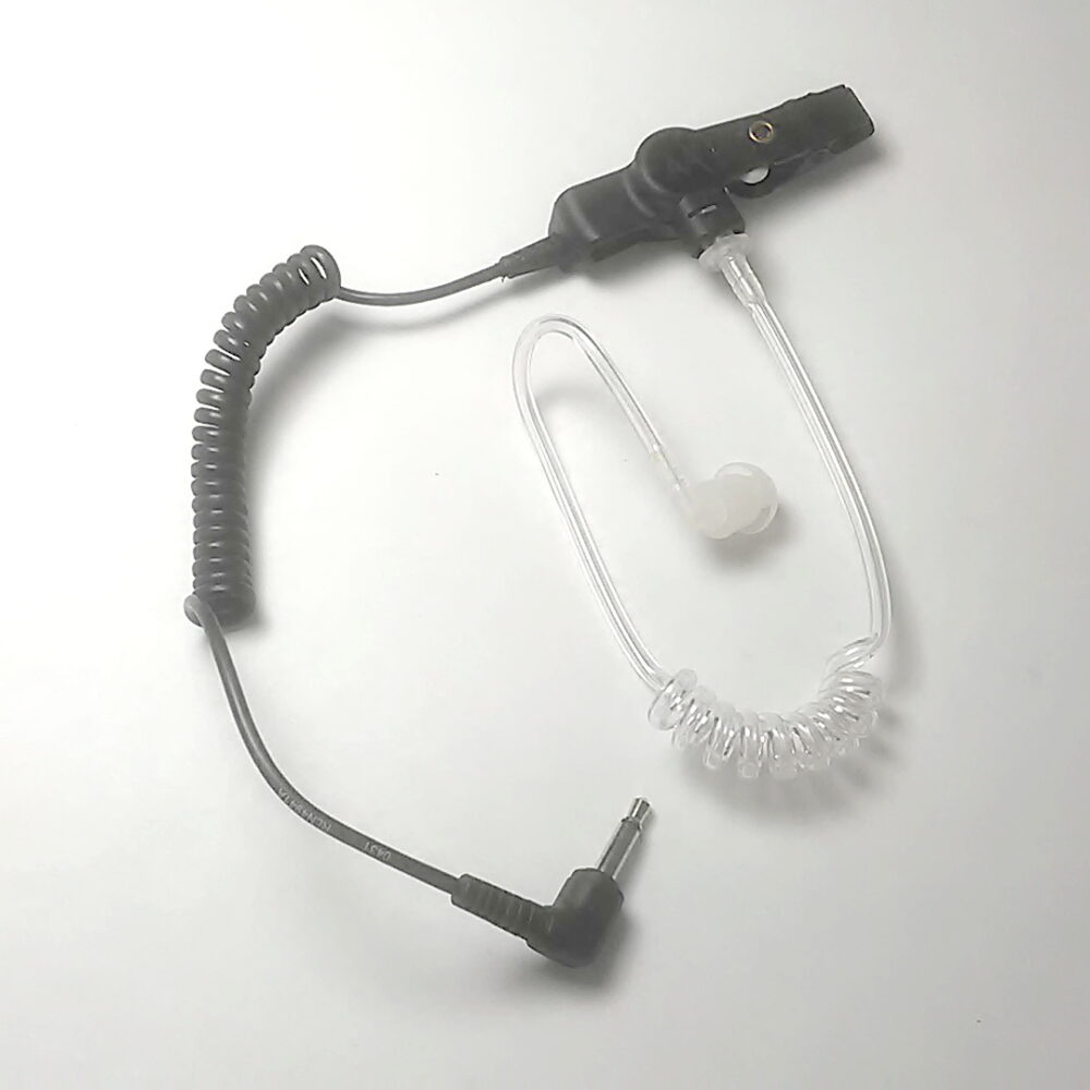 Motorola Radio Receive Audio Earpiece 3.5mm Microphone With Clear Coilcord Tube - Image 6