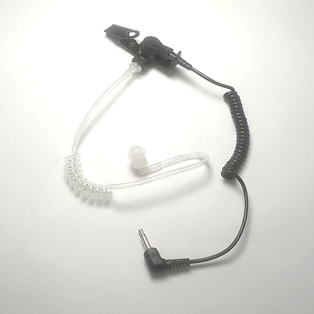 Motorola Radio Receive Audio Earpiece 3.5mm Microphone With Clear Coilcord Tube - Image 5