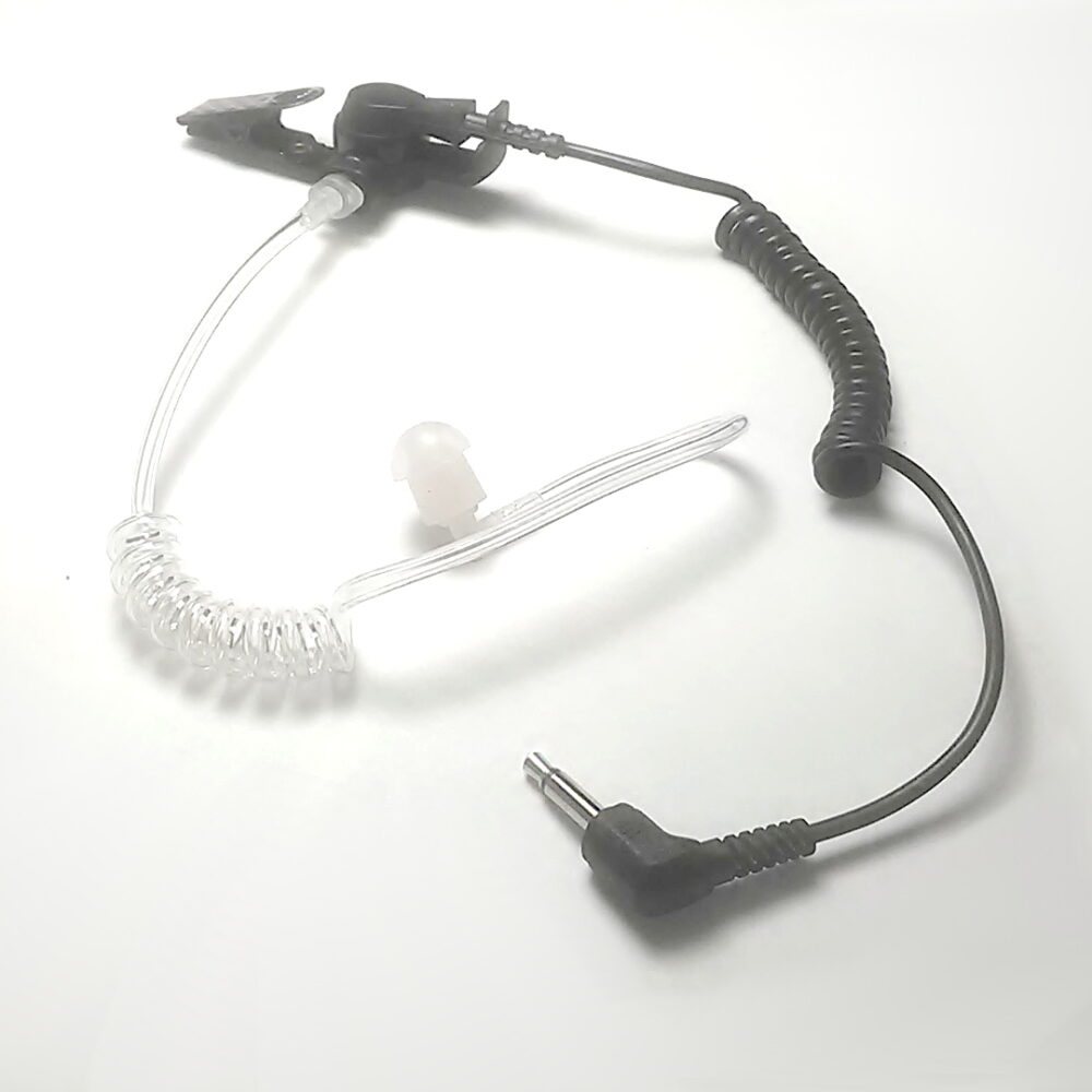Motorola Radio Receive Audio Earpiece 3.5mm Microphone With Clear Coilcord Tube - Image 3