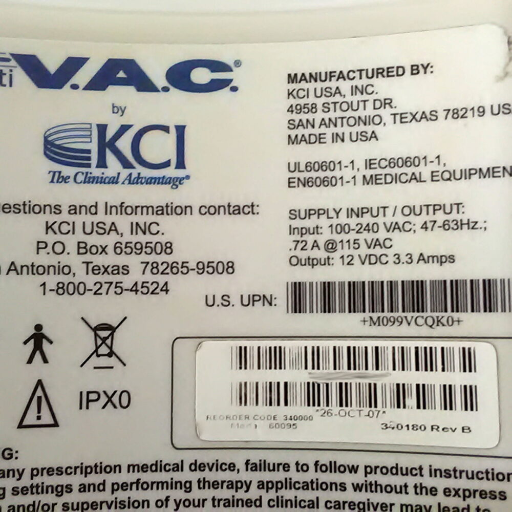 KCI ACTIVAC ACTI VAC Negative Pressure Wound Healing Device Patient Therapy Unit - Image 9