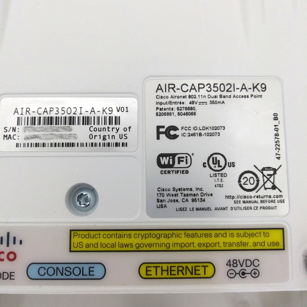 CISCO AIR-CAP3502I-A-K9 Wireless Access Point Autonomous w/Power Ad/Mount Kit (Copy) - Image 5