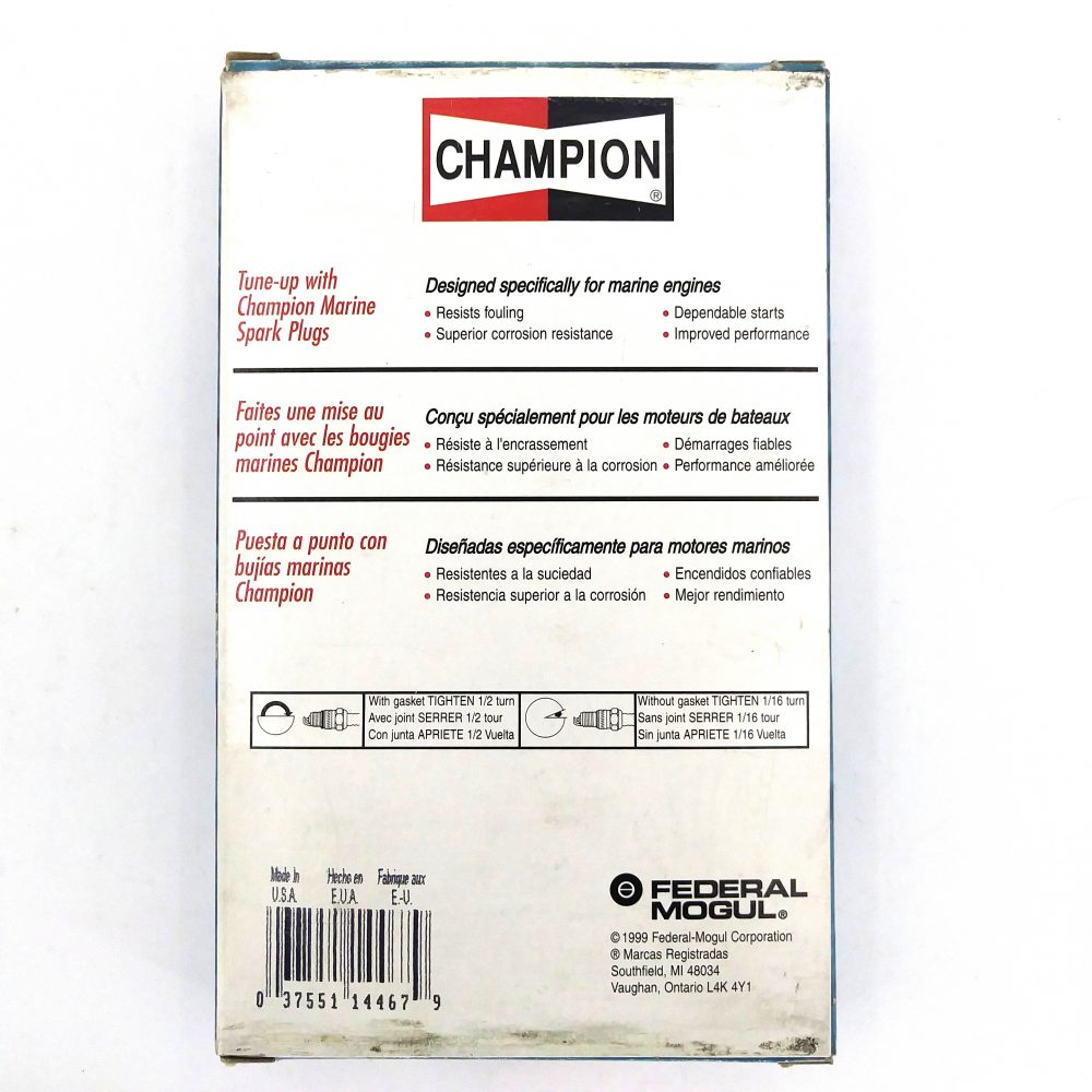 Genuine Champion Marine Spark Plug 956M QC12PEP Pack of 6 - Original - Image 4