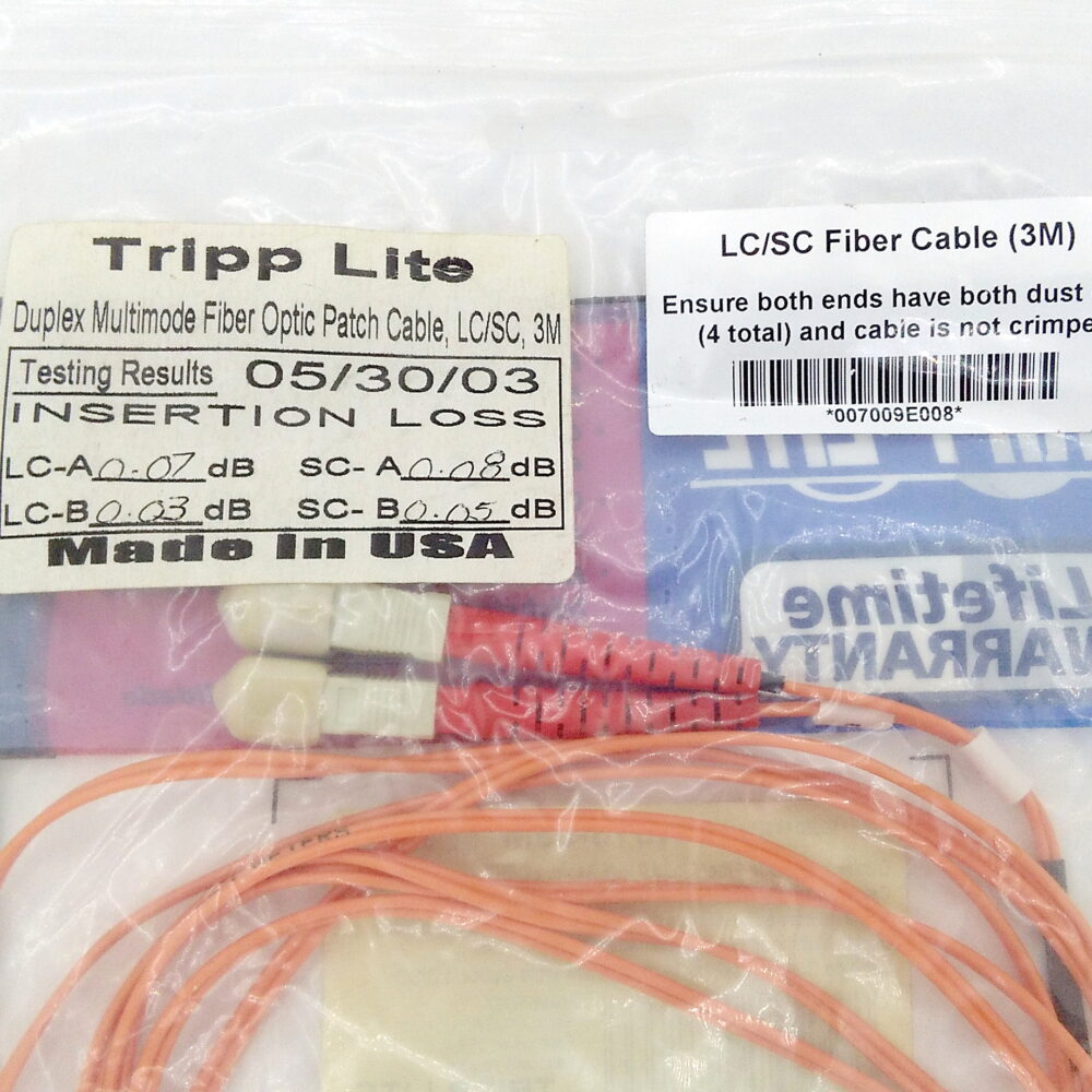 NEW Tripp Lite N316-03M Duplex Multimode 3M 10-Ft Fiber Optic Patch Cable, LC/SC - Image 9