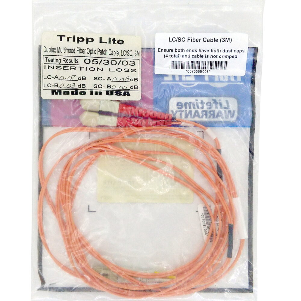 NEW Tripp Lite N316-03M Duplex Multimode 3M 10-Ft Fiber Optic Patch Cable, LC/SC - Image 8