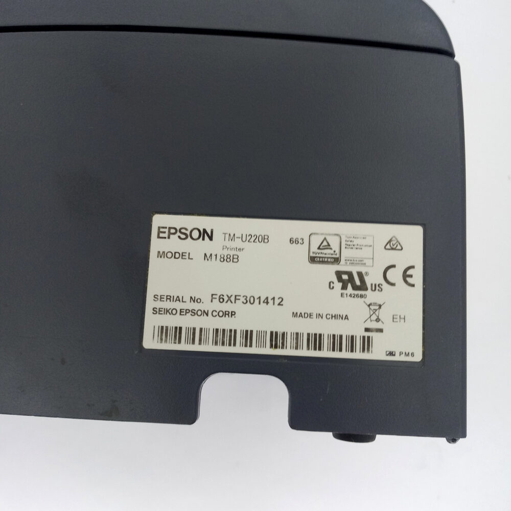 Epson TM-U220B M188B POS Kitchen Receipt Printer w Ethernet Interface/AC Adapter - Image 3