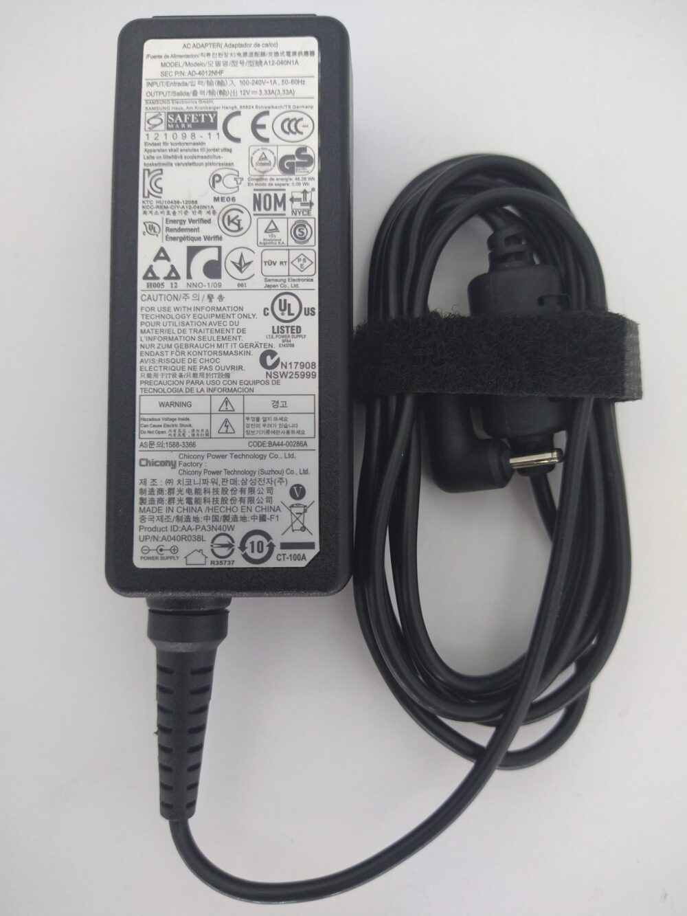 Original OEM Samsung 40W 12V 3.33A Charger Chromebook XE303C12 AD-4012NHF - Image 9