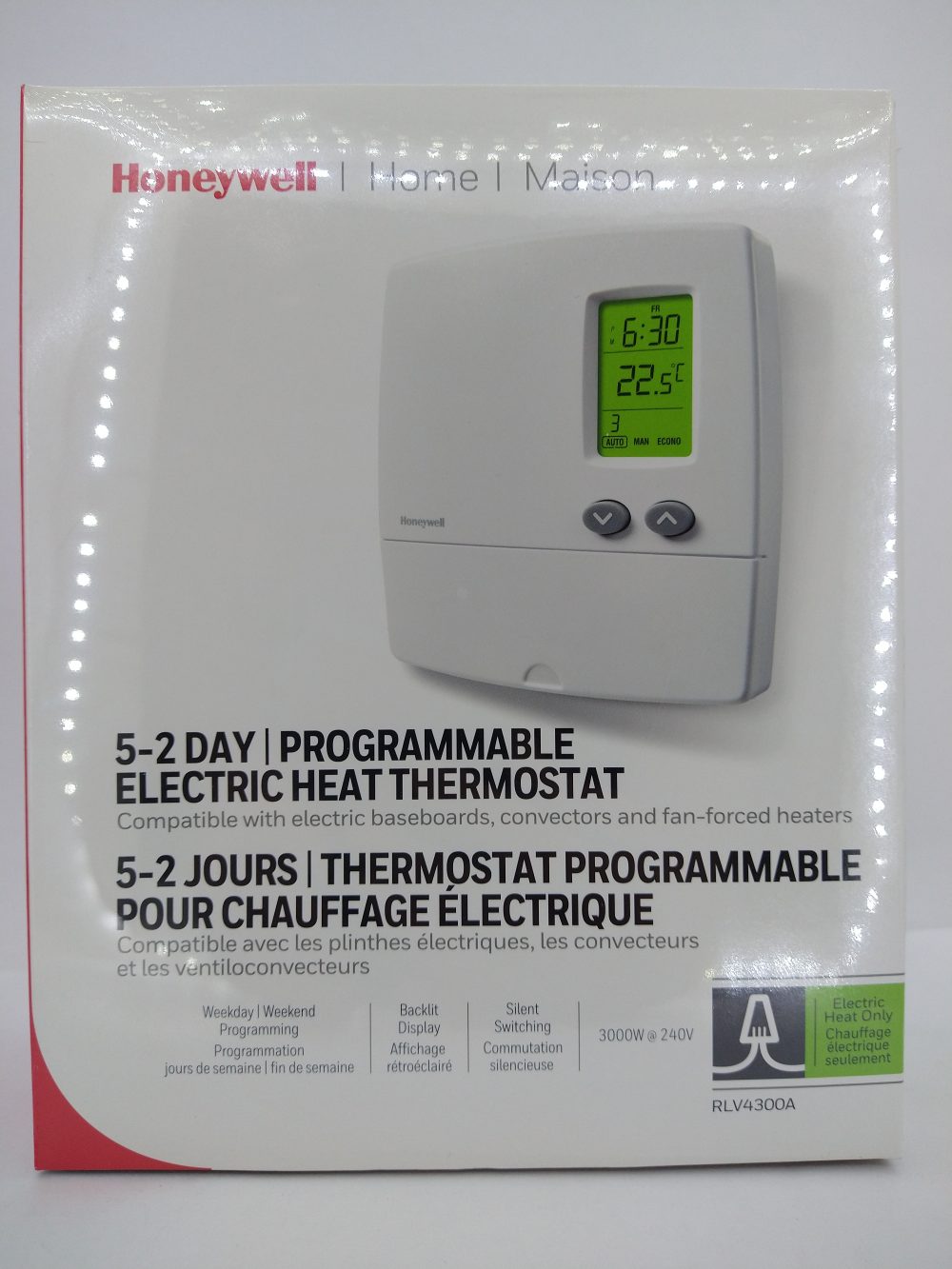 Honeywell 5-2 Days Programmable Thermostat Electric Heat RLV4300A1005