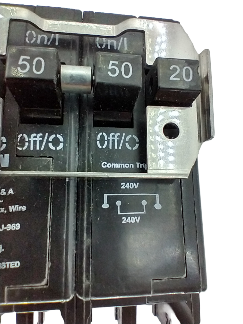 EATON BQC220250 2 Pole 20/50 Amp Quad Circuit Breaker 2P 20 Amp 2P 50 Amp - Image 3