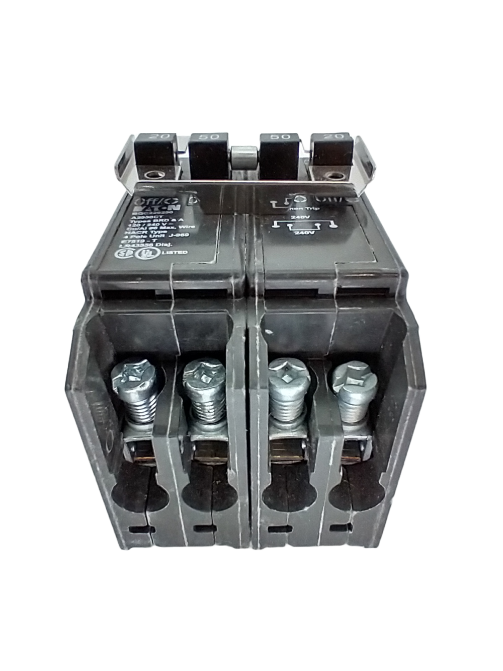 EATON BQC220250 2 Pole 20/50 Amp Quad Circuit Breaker 2P 20 Amp 2P 50 Amp - Image 4