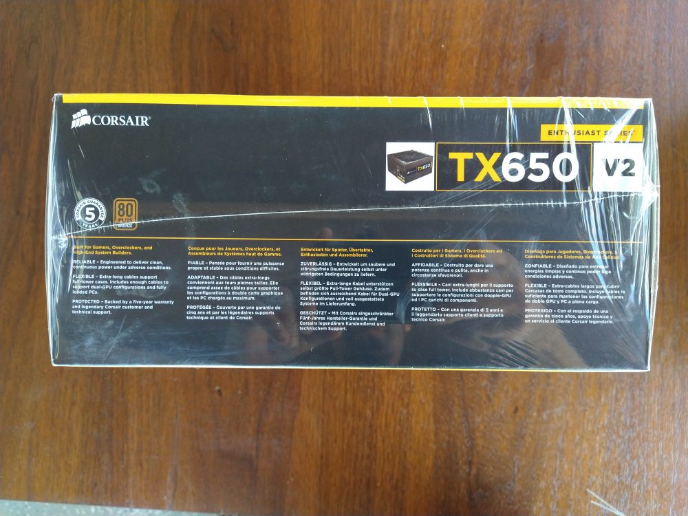 Corsair Enthusiast Series 650-Watt 80 Plus Bronze Certified Power Supply TX650 - Image 3