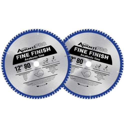 (2 Pack) Avanti Circular Saw Blade Pro 12" 80-Tooth Fine Finish