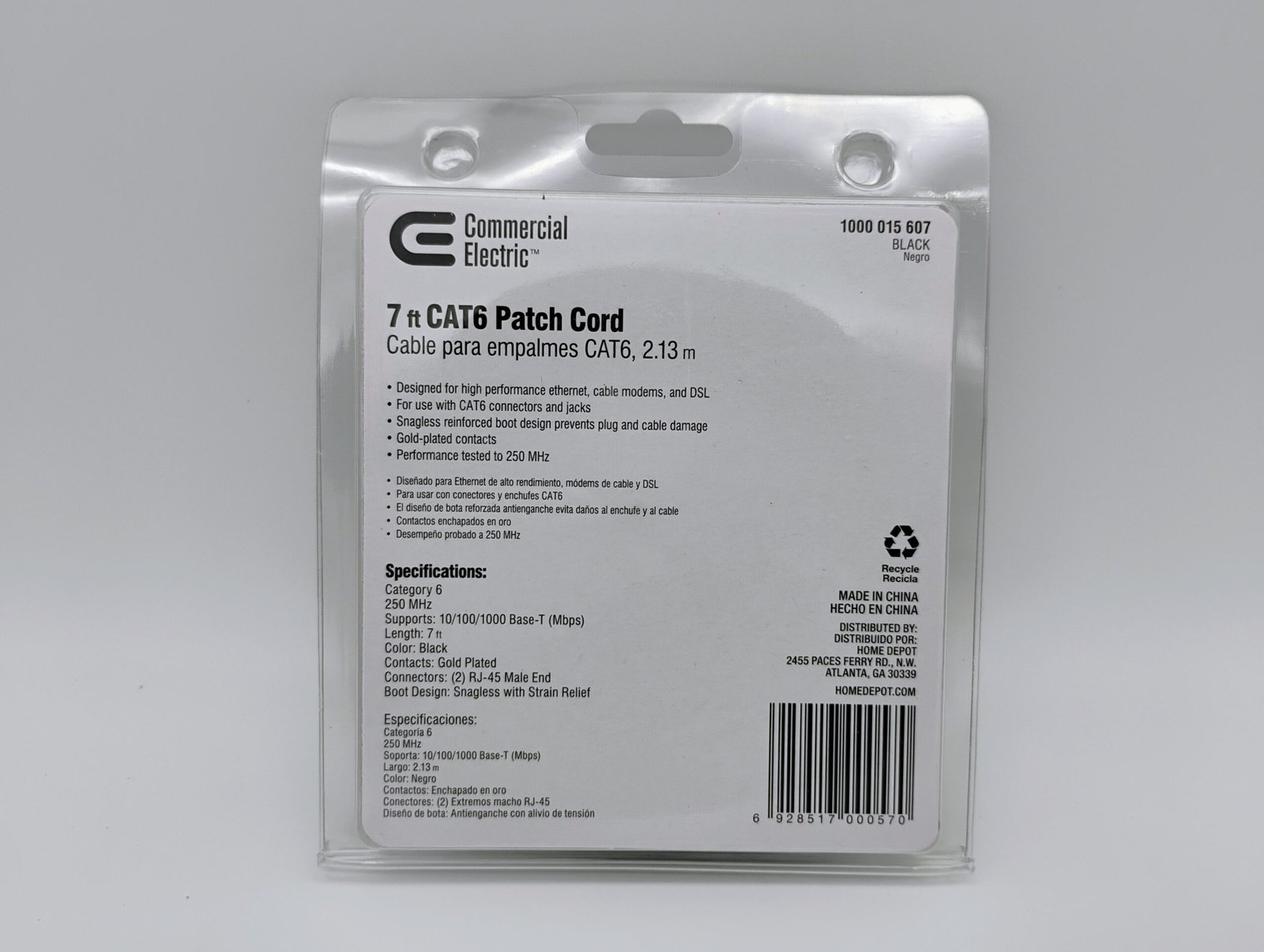 CAT6 Ethernet Cable RJ45 7ft Black / 3ft White LAN Networking Cable New - Image 3