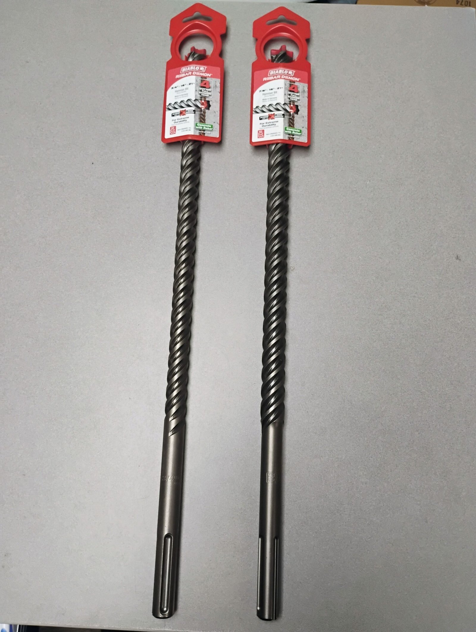 Diablo SDS-Max Rebar Demon Drill Bits 3/4" & 7/8" Carbide Bundle DMAMX1140 1180 - Image 2