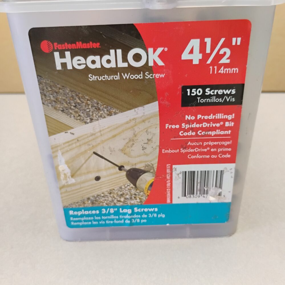 NEW! FastenMaster 4-1/2 in. Heavy Duty Flat-head Fasteners (150-Piece) HeadLOK