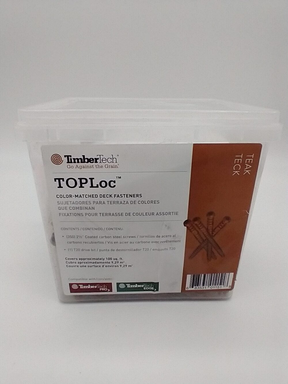 (2) TimberTech TOPLoc 2-1/2" Face Fastener Color: Teak  Qty. 700 SCREWS TOTAL - Image 3