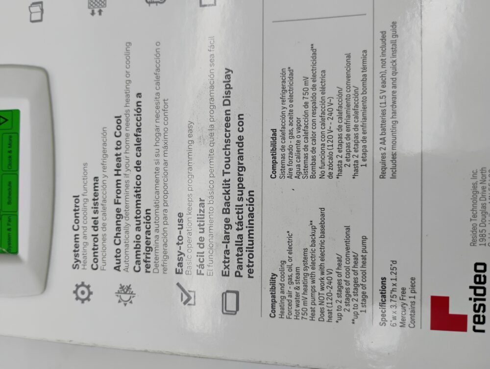 Honeywell RTH7600D 7-Day Programmable Thermostat, Touchscreen (Factory Sealed) - Image 8
