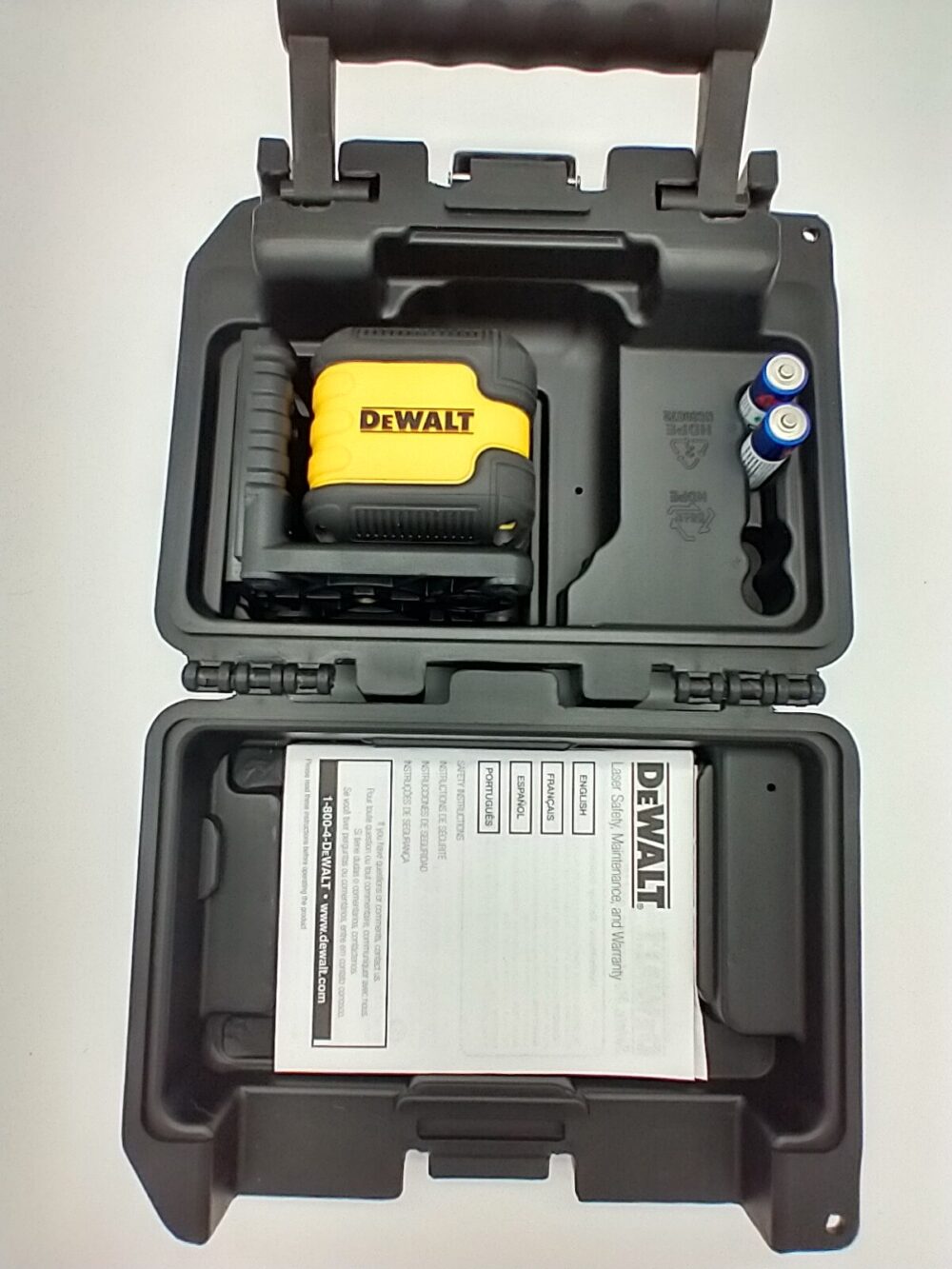 DeWalt DW08802CG 55' Range Green Beam Self Leveling Cross Line Laser, Case, Batteries - Image 6