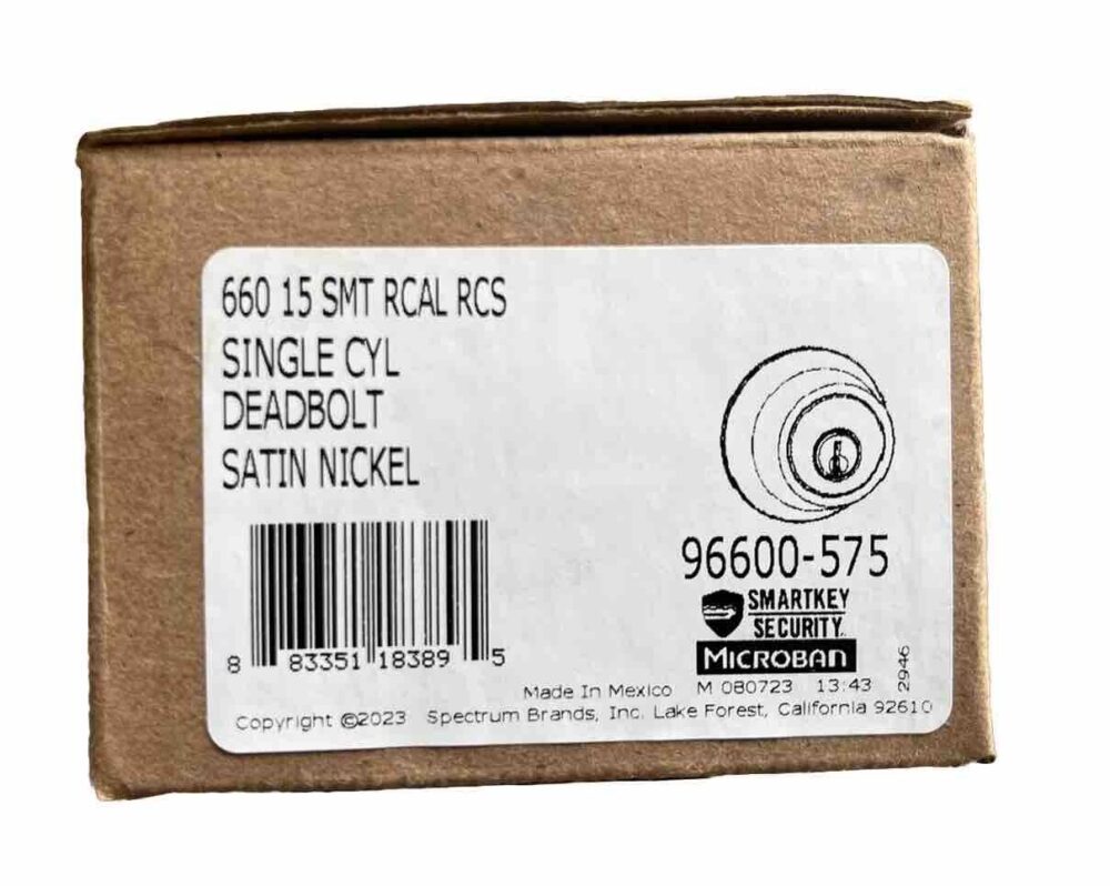 Genuine Kwikset Single Cylinder Deadbolt with SmartKey Satin Nickel 96600-575 - Image 8