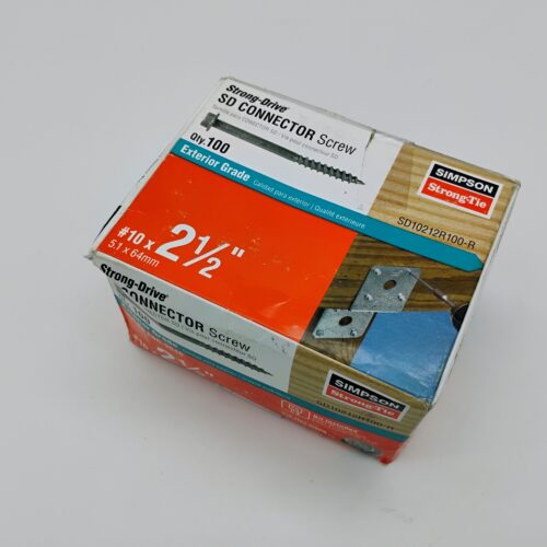 Simpson Strong-Tie SD10212R100 Galvanized Hex Exterior Wood Screw(100)+ 1/4" Bit