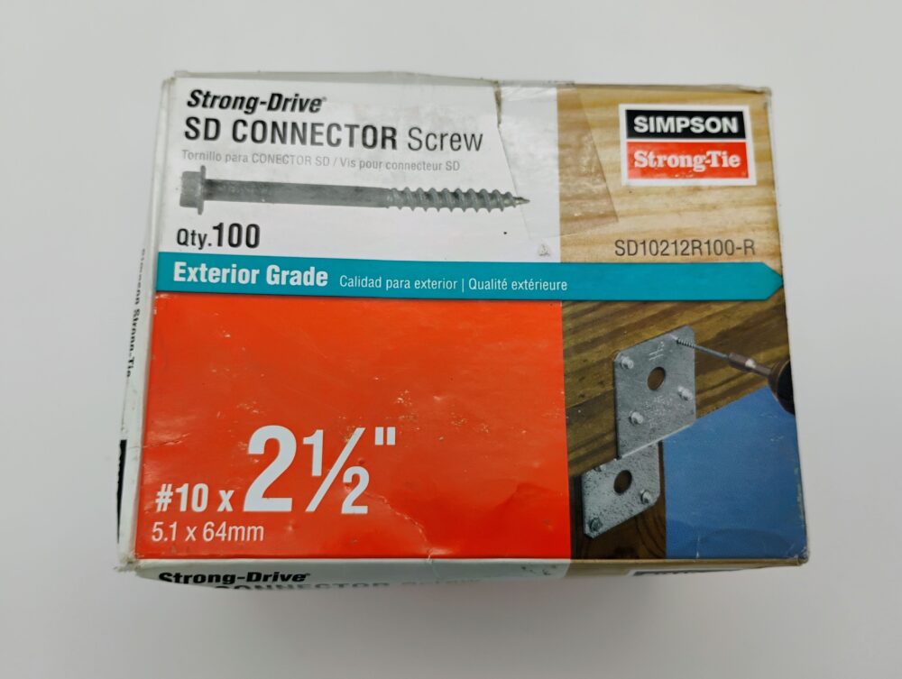 Simpson Strong-Tie SD10212R100 Galvanized Hex Exterior Wood Screw(100)+ 1/4" Bit - Image 3