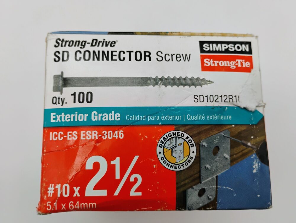 Simpson Strong-Tie SD10212R100 Galvanized Hex Exterior Wood Screw(100)+ 1/4" Bit - Image 5
