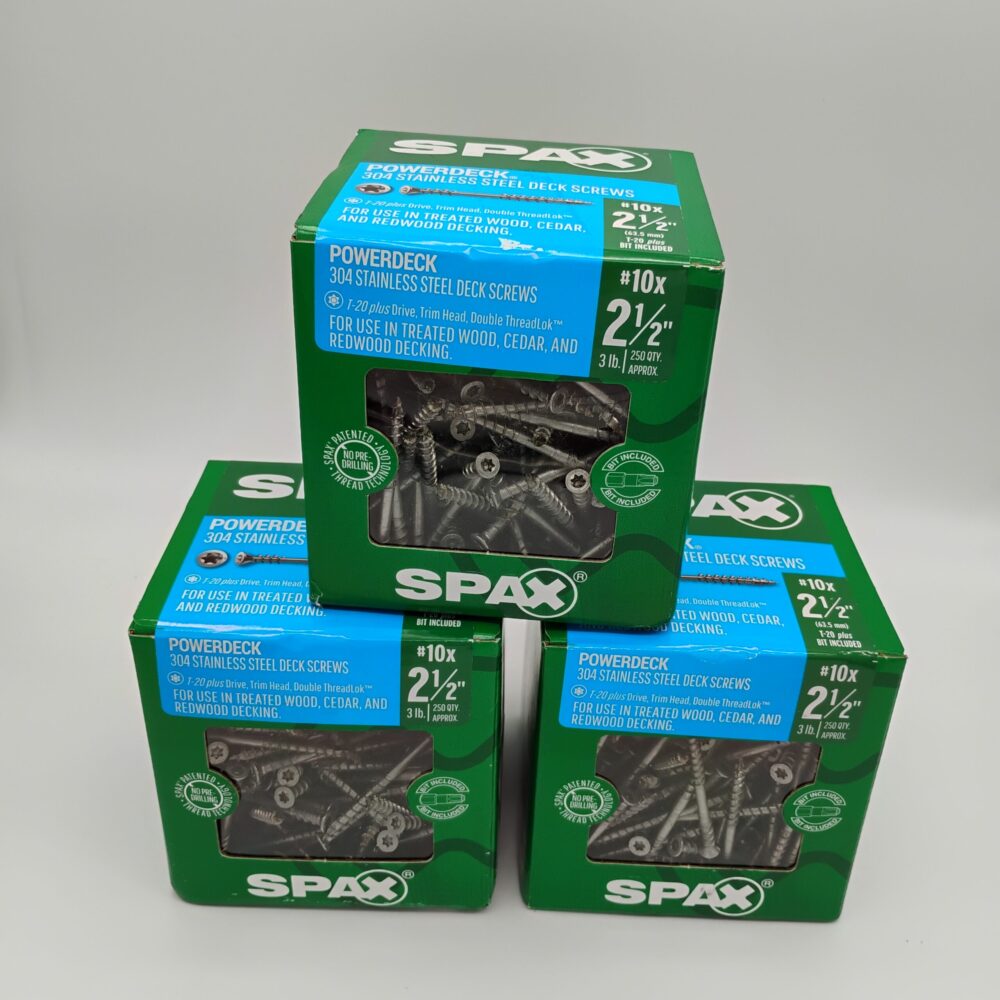 3 Boxes Spax Trim Head Wood Deck Screws T-Star Stainless Steel 3Lbs #10 x 2-1/2"