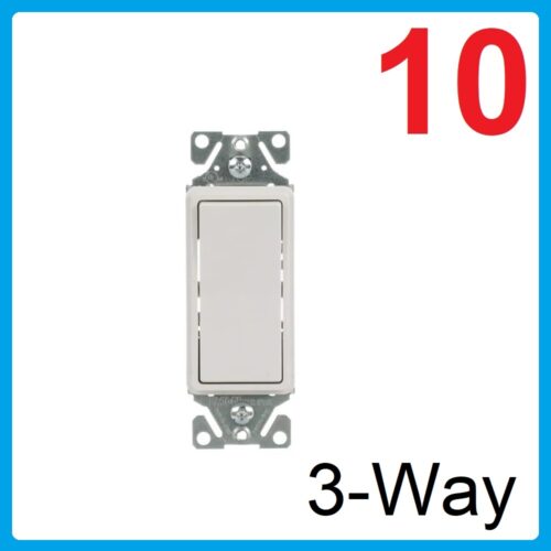 (10) Eaton 7503W 3-Way Decorator Switch White