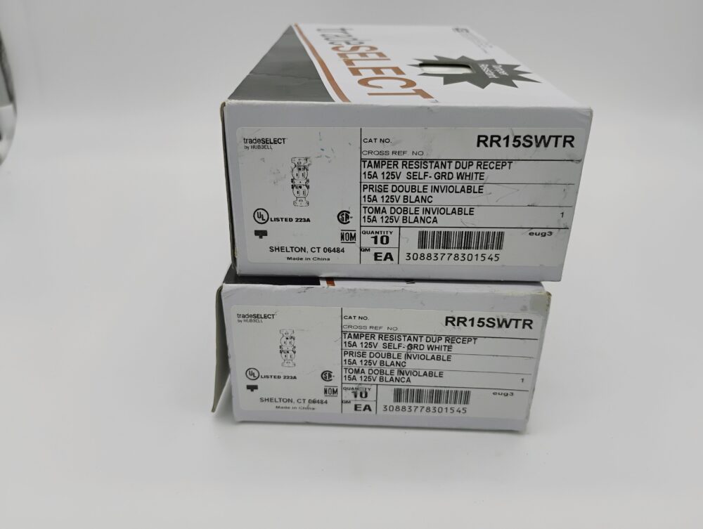 20 Hubbell RR15SWTR Duplex Tamper Resistant DUP Recept 15A 125V Seft-Grd White - Image 8